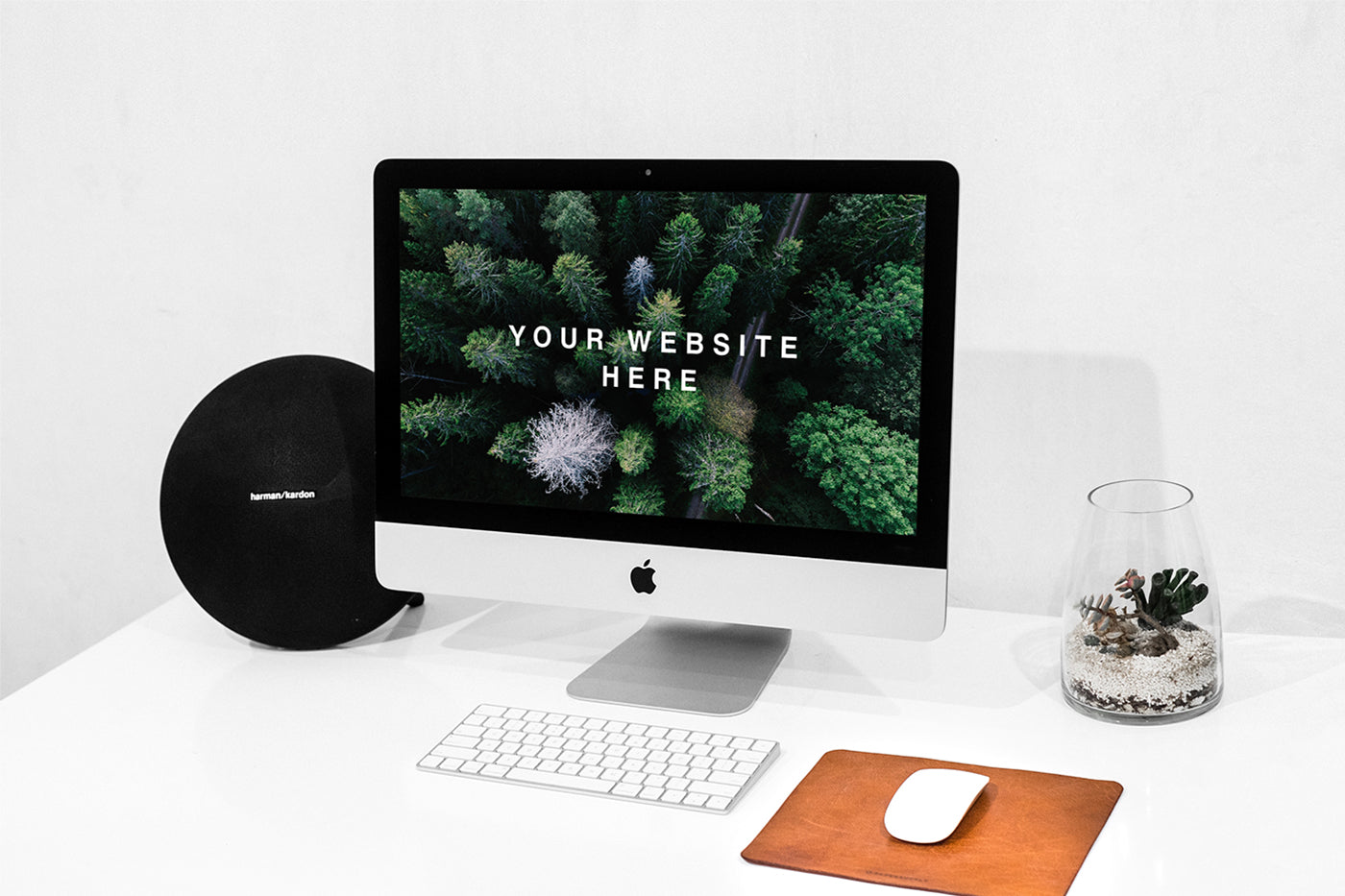 Free Workspace Imac Psd Mockup