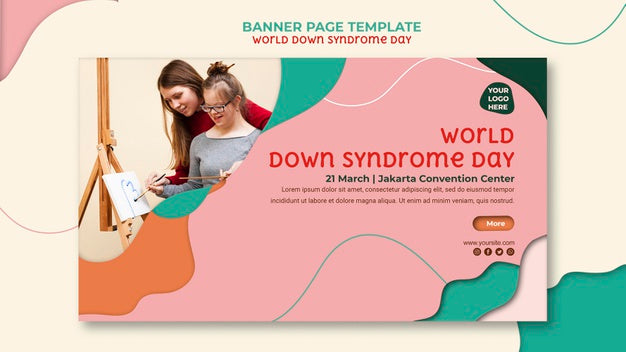 Free World Down Syndrome Day Banner Page Template Psd