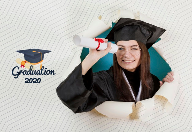 Free Young Student Happy Graduating University Psd