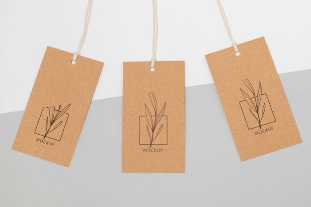 Free Zero Waste Price Tags Mock-Up Psd