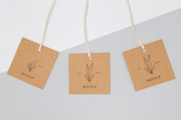 Free Zero Waste Price Tags Mock-Up Psd