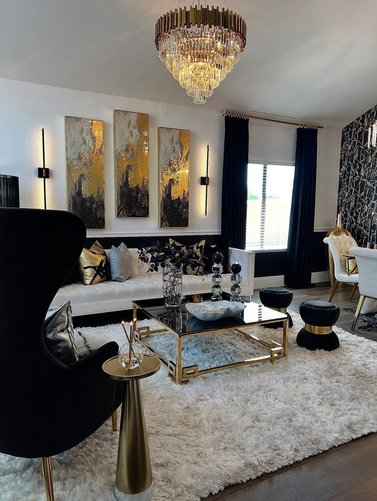 13 Classy Black and Gold Living Room Ideas That Scream Luxury