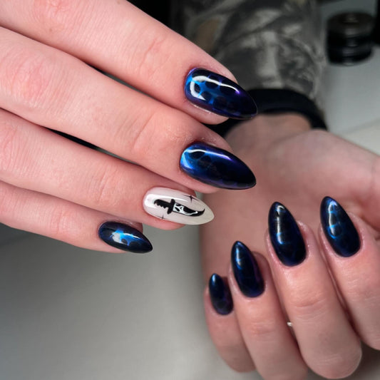 16 Black and Blue Nail Ideas Worth Bookmarking