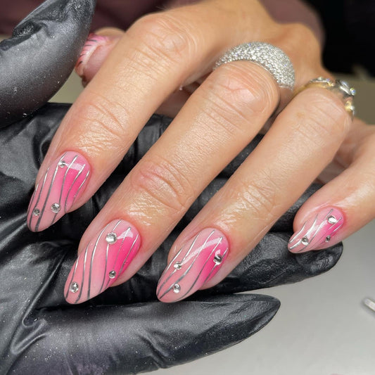 13 Pink and Silver Nail Ideas That Feel So Chic