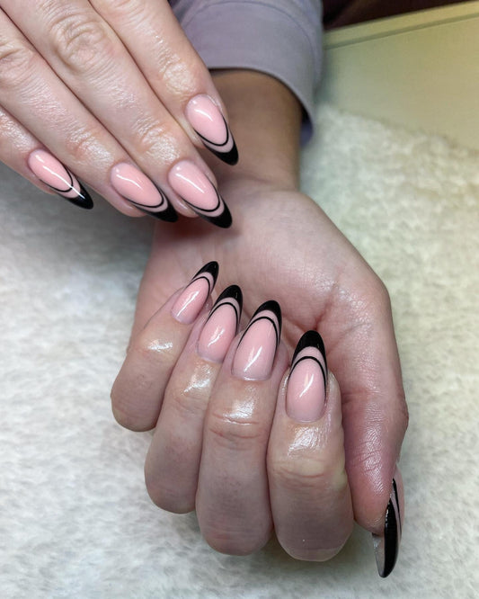 14 Elevated Black Tip Nail Ideas