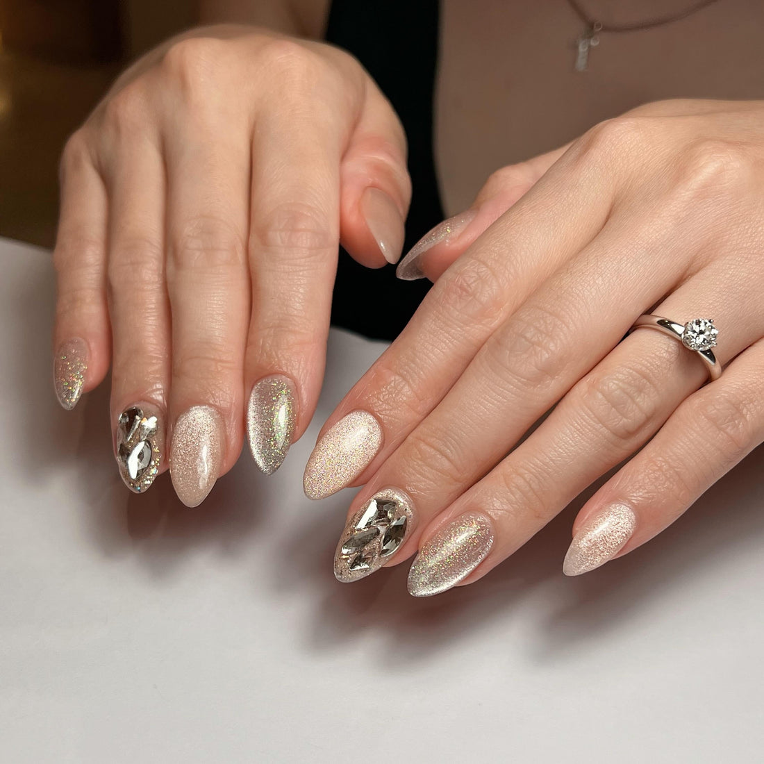 16 Glam Crystal Nail Ideas