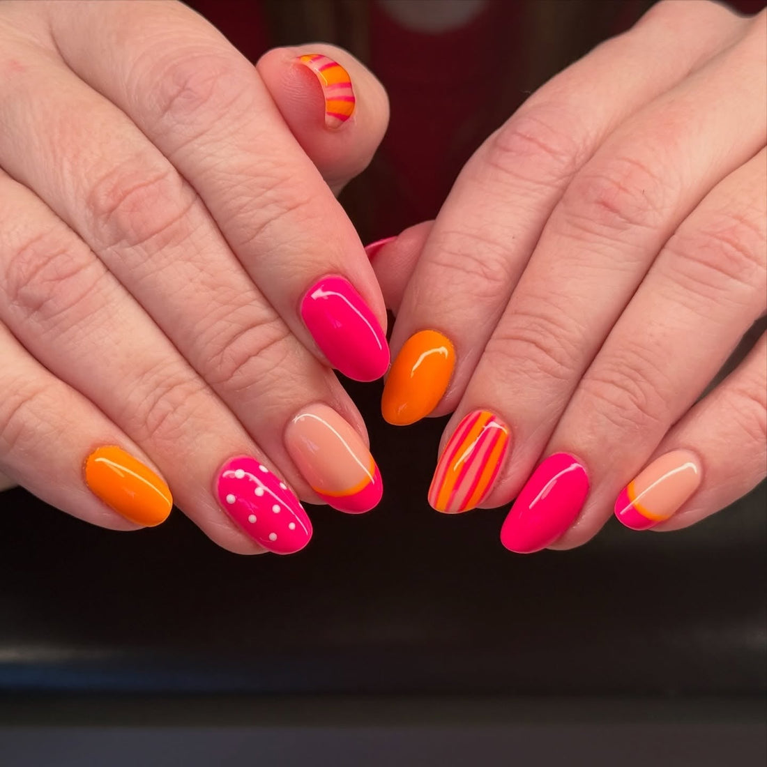 15 Pretty Pink and Orange Nail Ideas