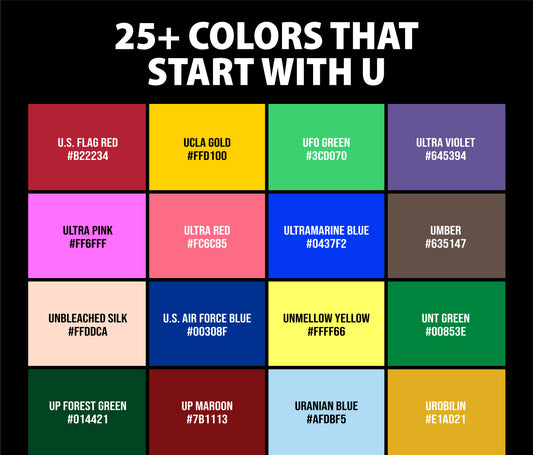 25+ Colors that Start with U (Names and Color Codes)