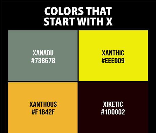 Best Colors that Start with X (Names and Color Codes)