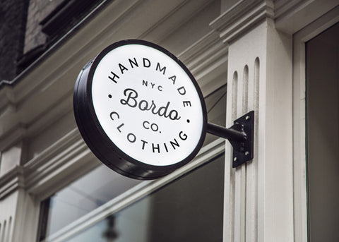 Hanging Wall Sign Free PSD MockUp