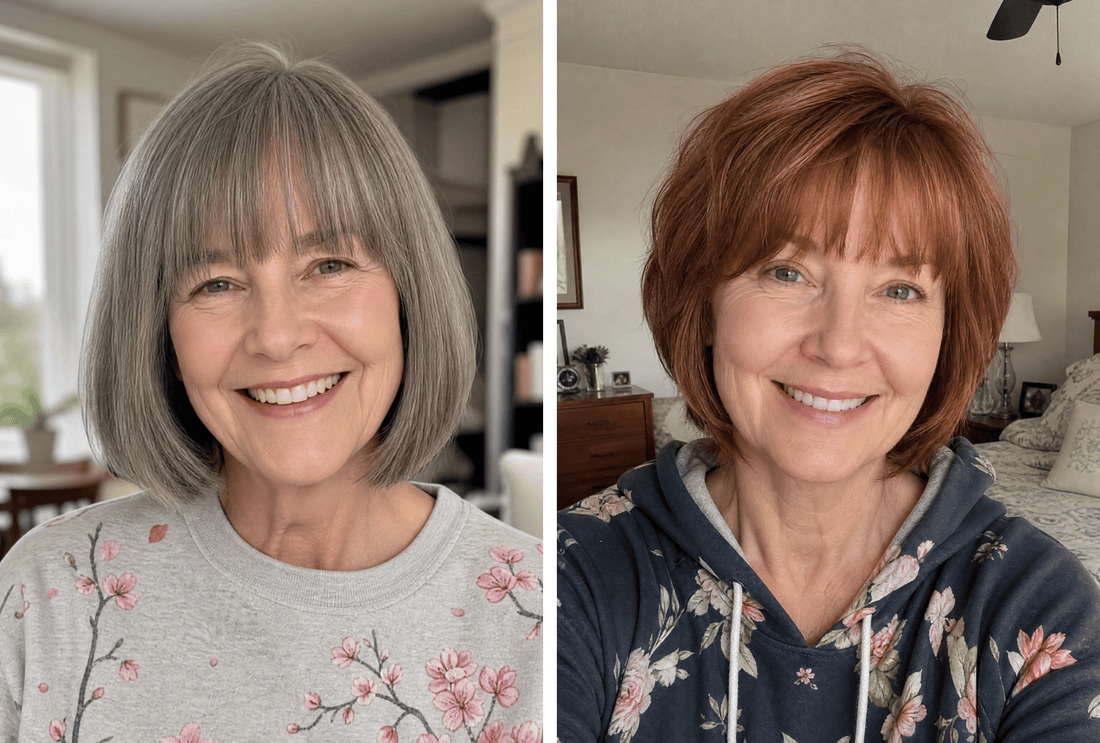 27 Gorgeous Hairstyles for Women Over 60 with Bangs
