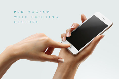 iPhone 6 in-hand Free PSD Mockup