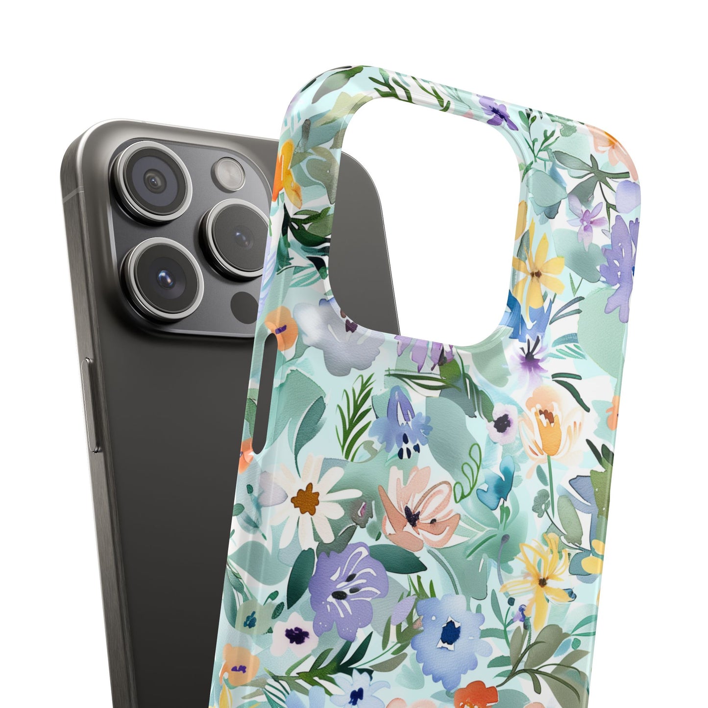 Watercolor Meadow - Slim Phone Case
