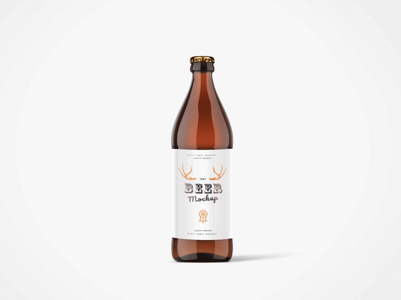 Free 0.5L Beer Bottle Psd Mock-Up