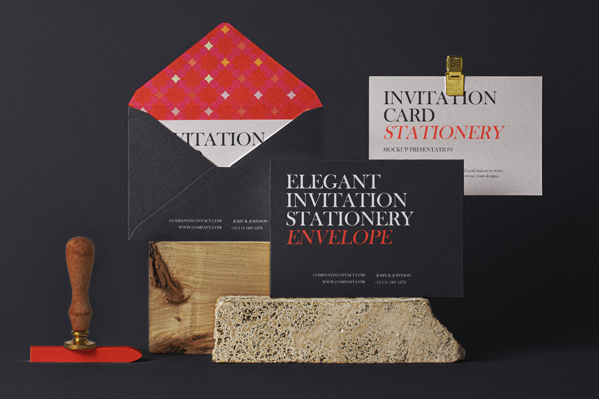 Free Elegant Luxury Psd Invitation Mockup Set