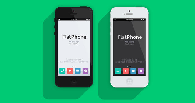 Free iPhone 5 Psd Flat Design Mockup