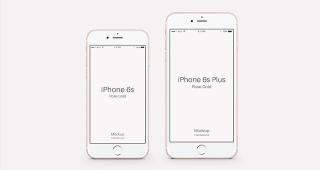 Free Set of iPhone 6s Psd Rose Gold Mockups