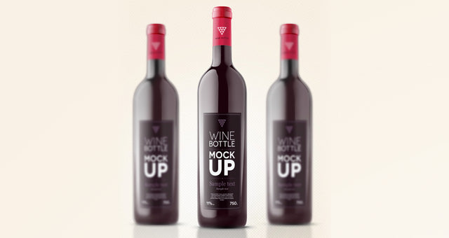 Free Wine Bottle Mockup Psd