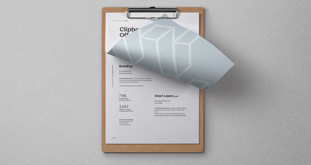 Free Top View of Psd Clipboard Stationery Mockup