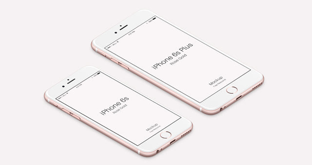 Free Set of iPhone 6s Psd Rose Gold Mockups