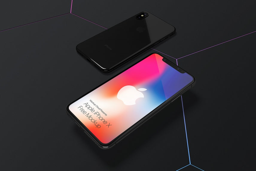 Free iPhone X Mockup in Space Gray, Chrome and Clay