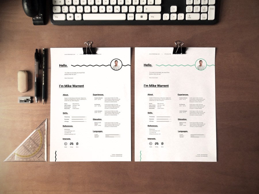 Free Minimalist Resume Template in (PSD) Photoshop Format