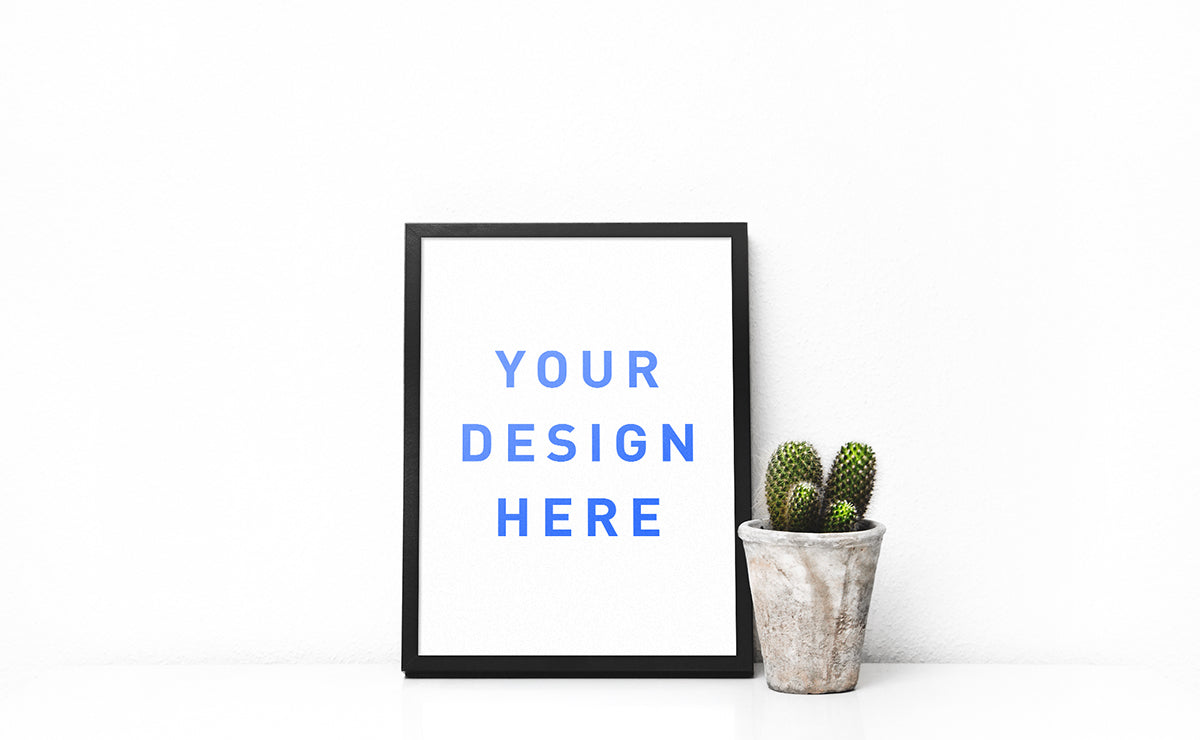 Free Super-Clean Black Framed Poster Mockup