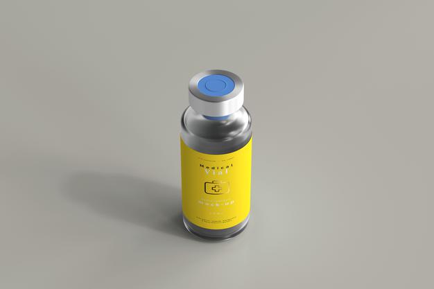 Free 10Ml Vial Bottle Mock Up Psd