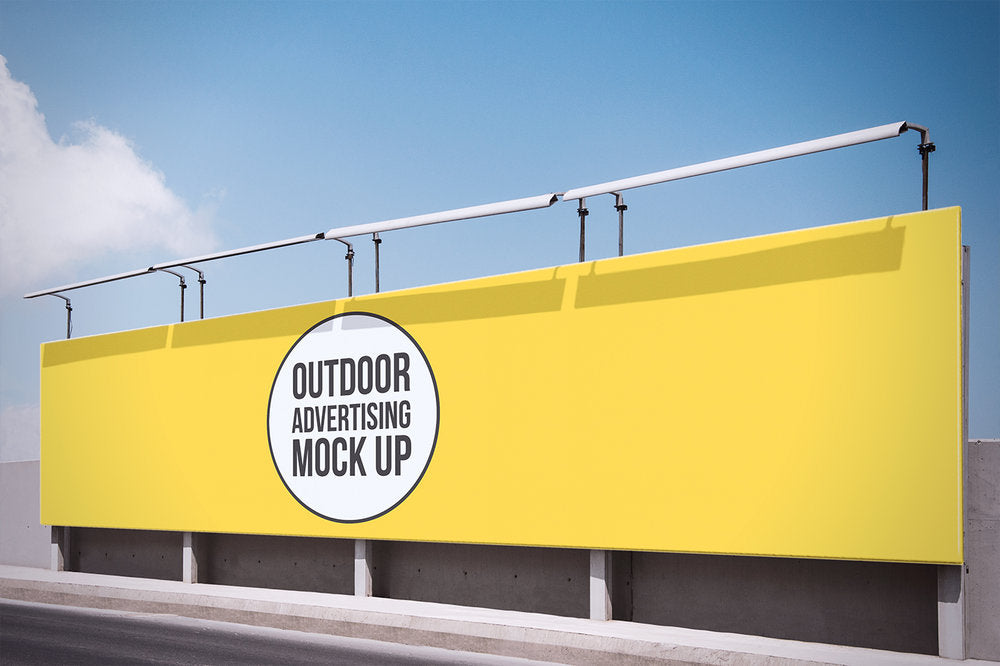 Free Set of Outdoor Advertising Signs and Billboards Mockup