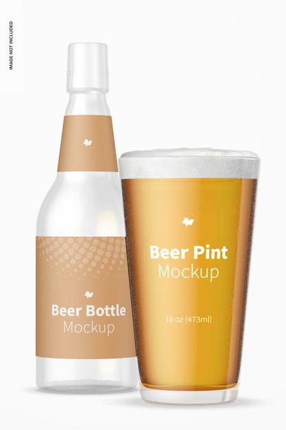 Free 16 Oz Beer Pint Mockup Psd