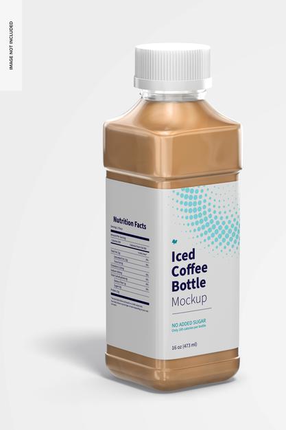 Free 16 Oz Iced Coffee Bottle Mockup Psd