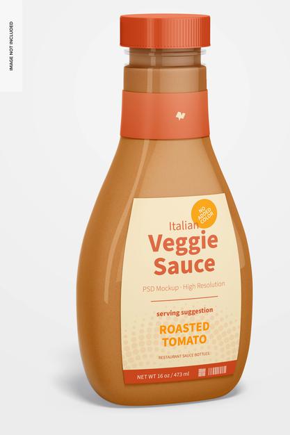 Free 16 Oz Italian Veggie Sauce Bottle Mockup Psd