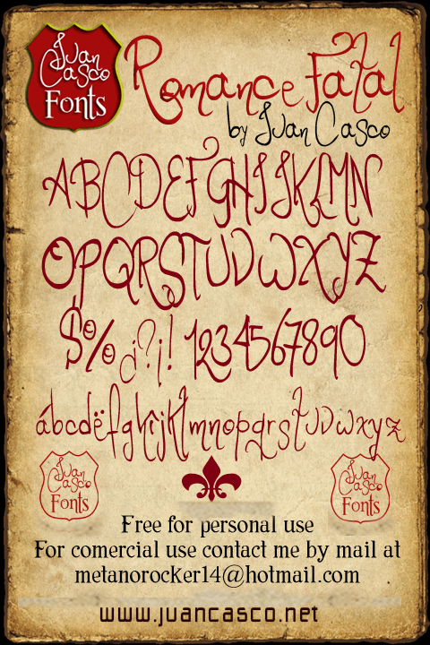 Free Romance Fatal Font