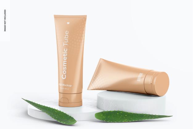 Free 180 Ml Cosmetic Tubes Mockup Psd