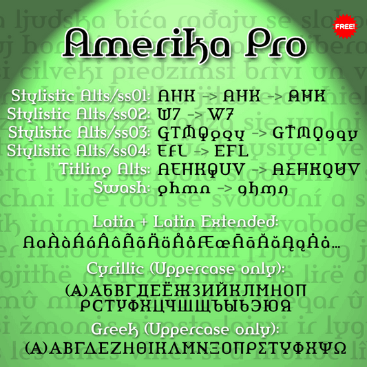 Free Amerika Pro Font
