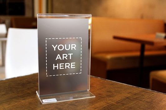 Free Thickness Acrylic Table Standee Mockup