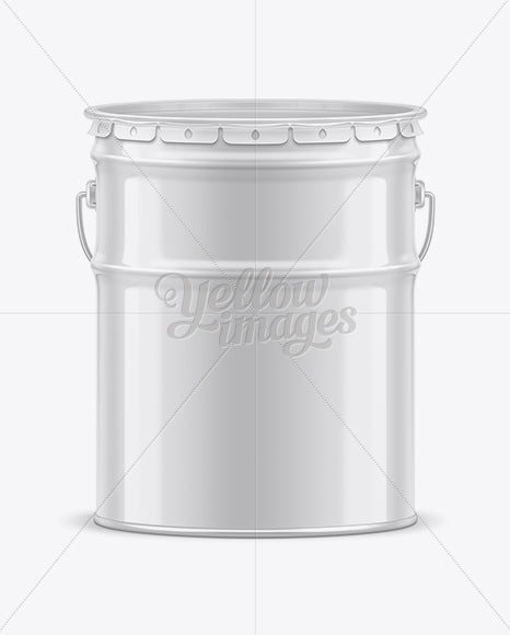 Free 20L Tin Paint Bucket Mockup For