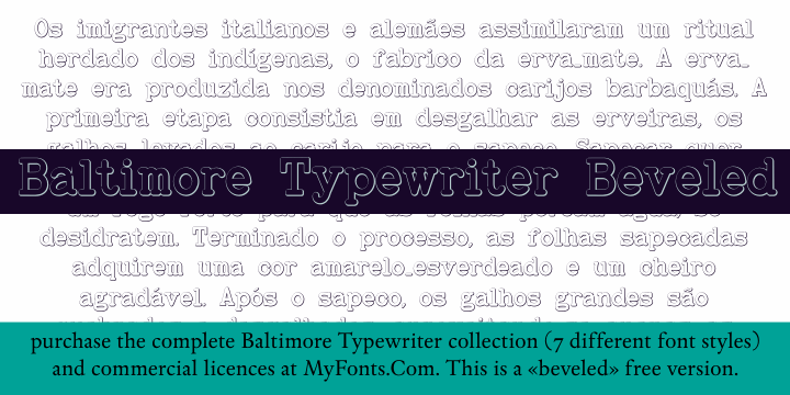 Free BaltimoreTypewriterBold Beveled Font