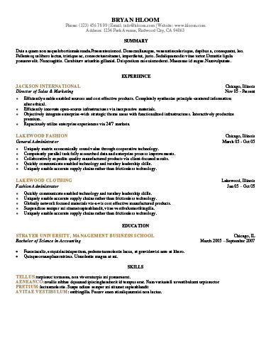 Free Chronological Out of the Box CV Resume Template in Microsoft Word (DOCX) Format