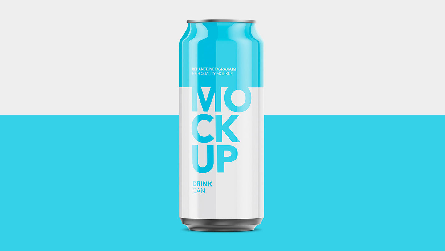 Free Can of Soda and Beer Mockup PSD