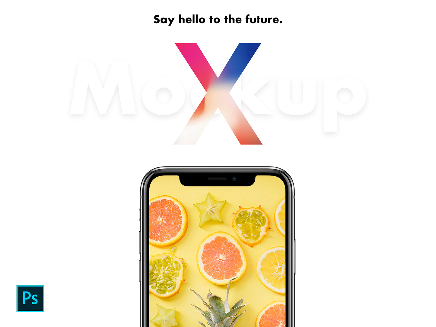 Free Highly Detailed Black iPhone X Mockup Front View
