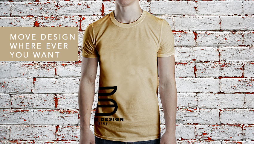 Free Super-Useful T-Shirt Mockup on a Man Change the Background