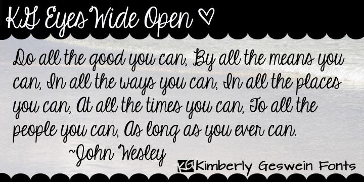 Free KG Eyes Wide Open Font