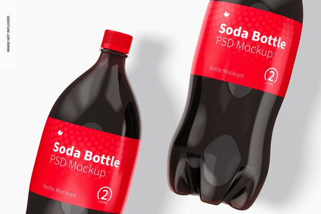 Free 2L Soda Bottles Mockup Psd