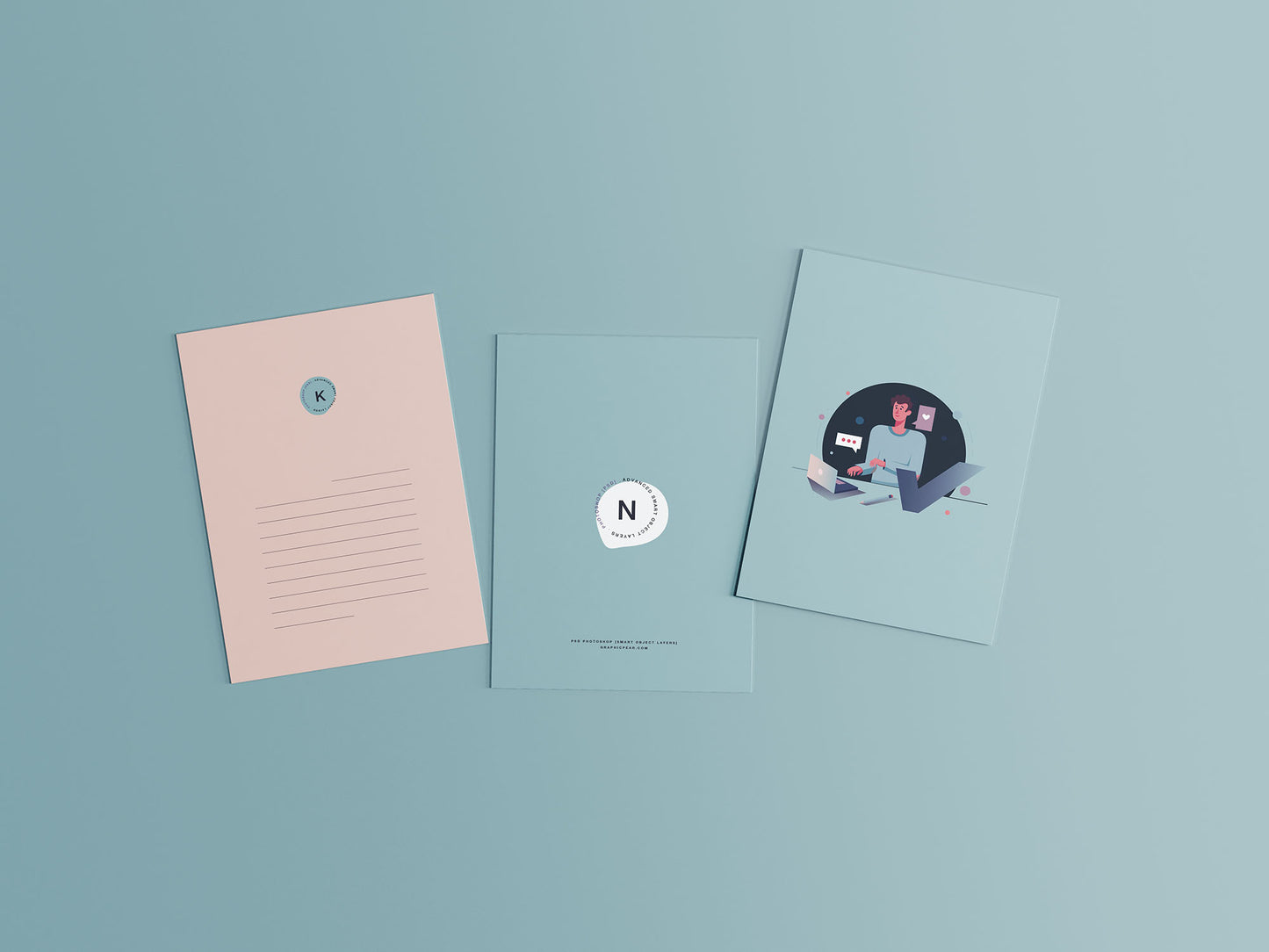 Free 3 Postcard Mockups