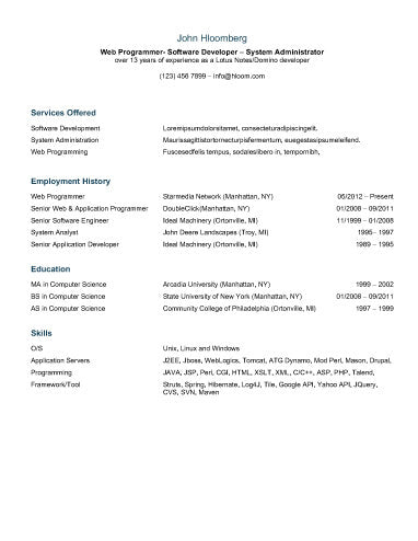 Free Functional Clean Columns CV Resume Template in Microsoft Word (DOCX) Format