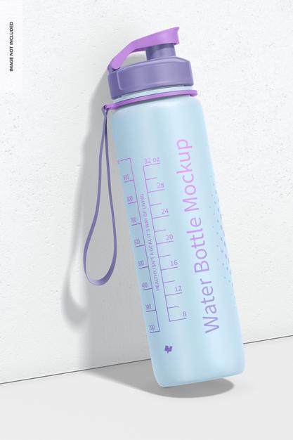 Free 32 Oz Water Bottle Mockup, Leaned Psd