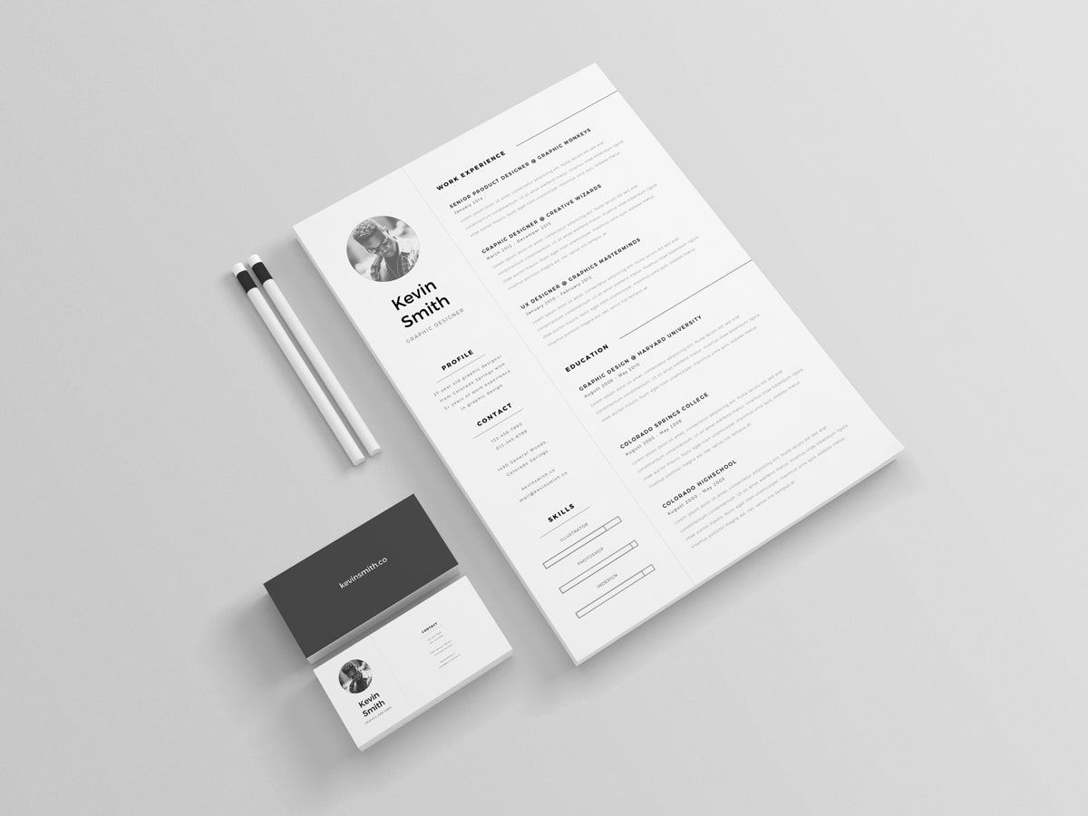 Free Clean and Minimal CV Resume Template in Illustrator (AI) Format