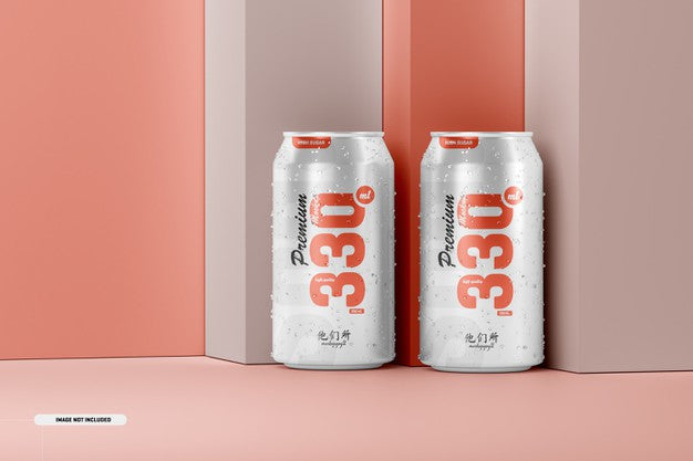 Free 330Ml Soda Cans Mockup Psd