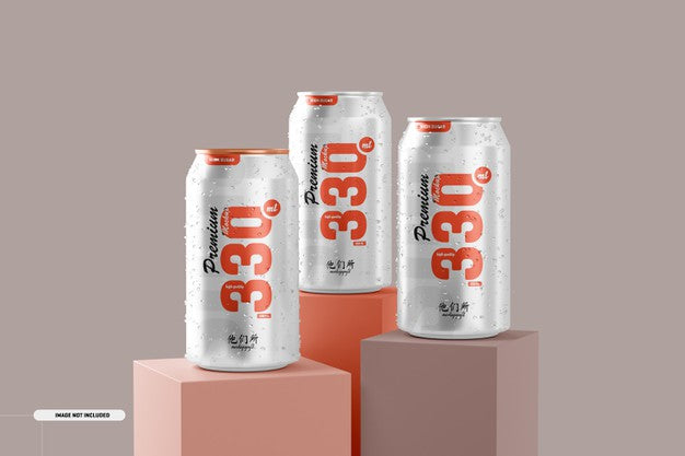 Free 330Ml Soda Cans Mockup Psd